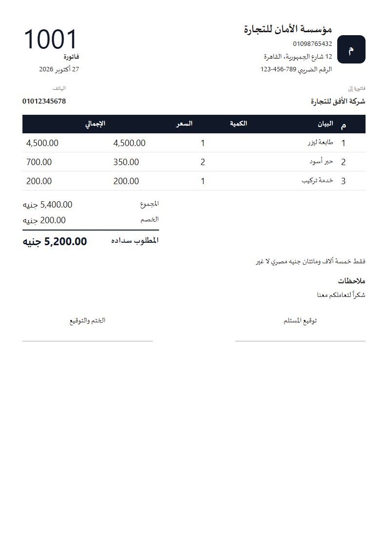 قالب الرقم الكبير